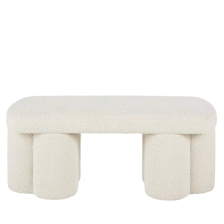 Banc Japandi Effet Laine Bouclée Blanche – Gemma