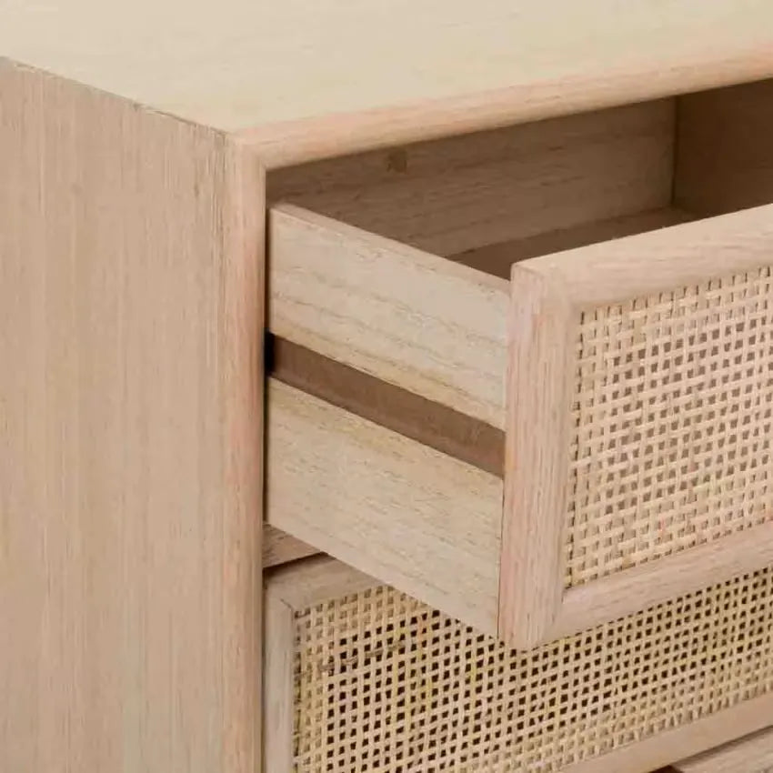 Commode Japandi Bois & Treillis Marron – Nério