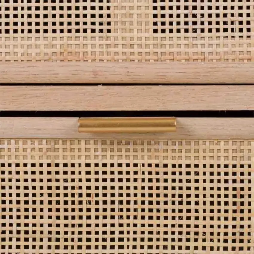 Commode Japandi Bois & Treillis Marron – Nério