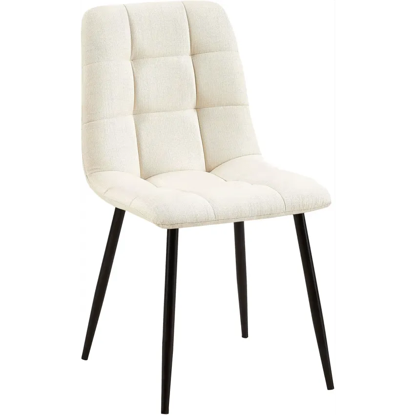 Chaise Japandi Tissu Crème & Pieds Métal – Tilde