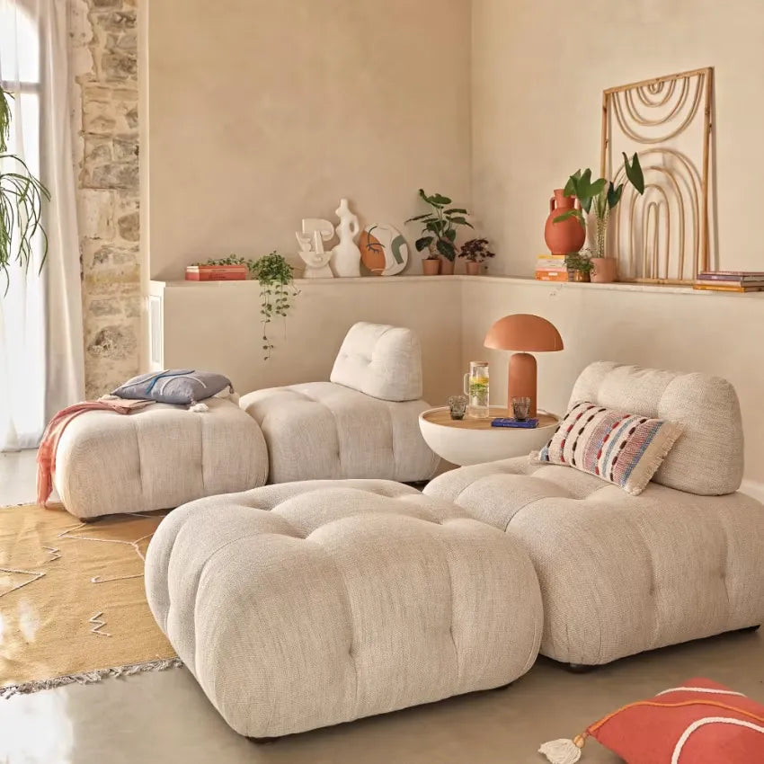 Pouf Japandi Modulable Beige Sable – Pump