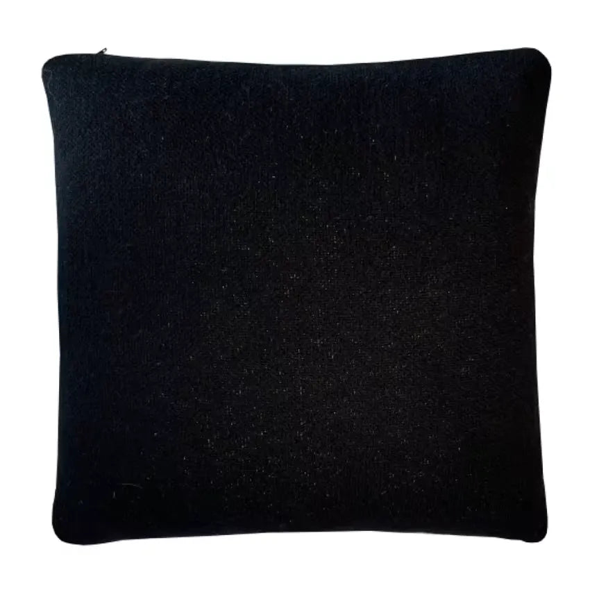 Coussin Japandi Tricot Floral Noir 50×50 – Tricote