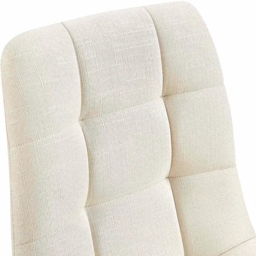 Chaise Japandi Tissu Crème & Pieds Métal – Tilde