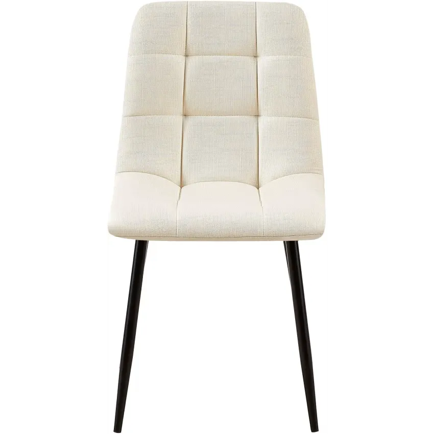 Chaise Japandi Tissu Crème & Pieds Métal – Tilde