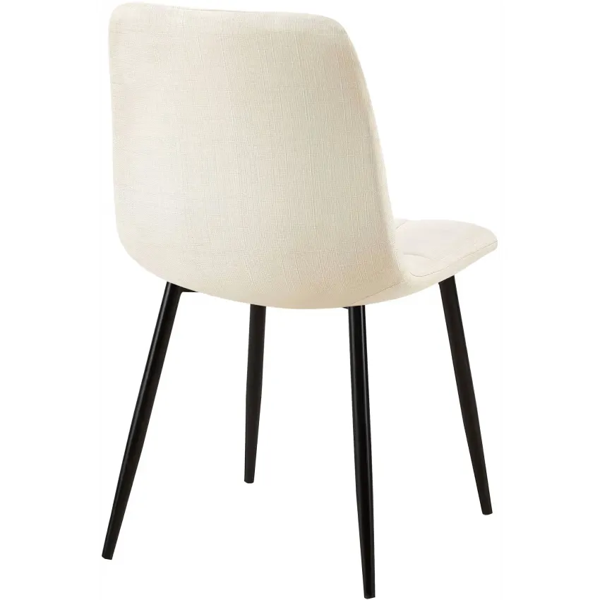 Chaise Japandi Tissu Crème & Pieds Métal – Tilde