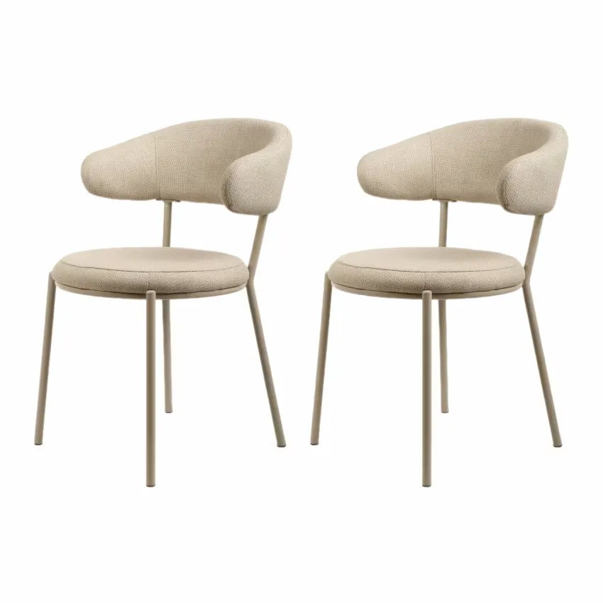Chaises Japandi Tissu Beige – Haru