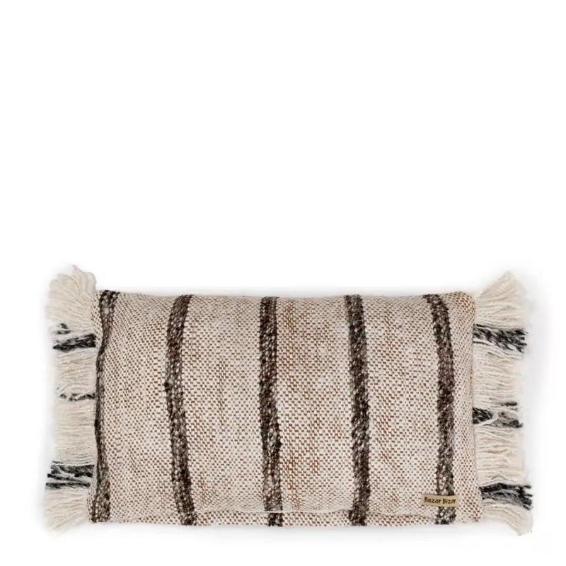 Coussin Japandi Coton Blanc & Noir 30×50 – Summer