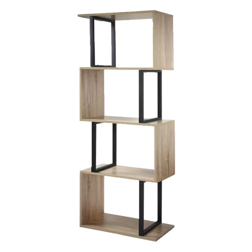 Étagère Japandi 4 Niveaux Bois & Métal – Kemi