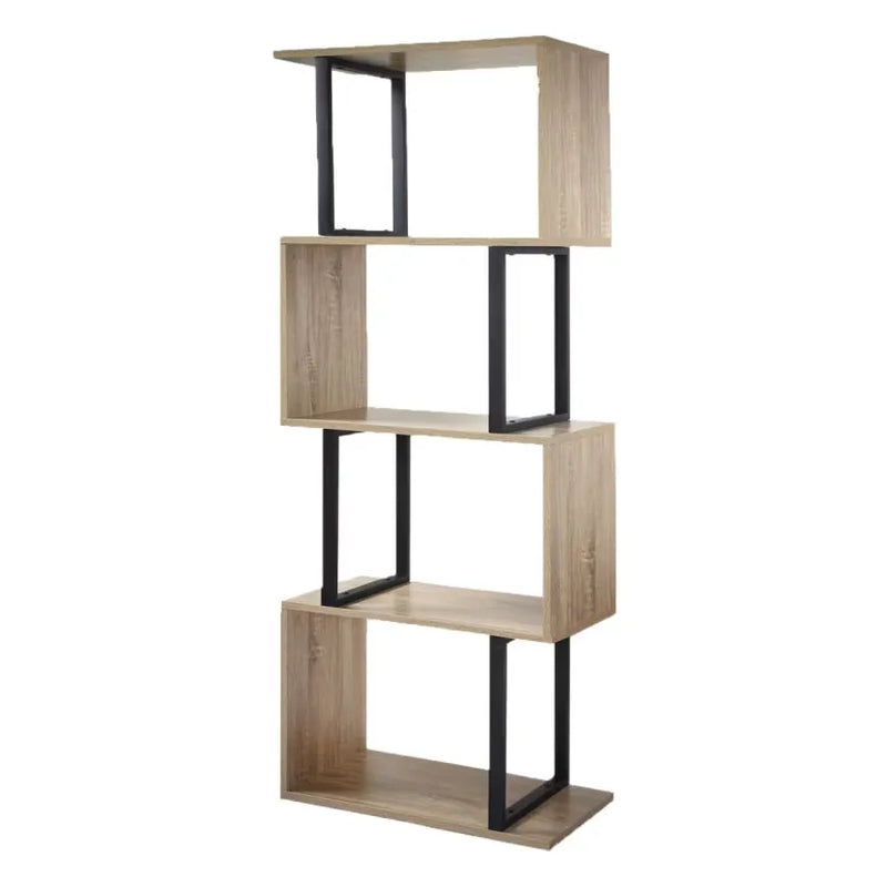 Étagère Japandi 4 Niveaux Bois & Métal – Kemi