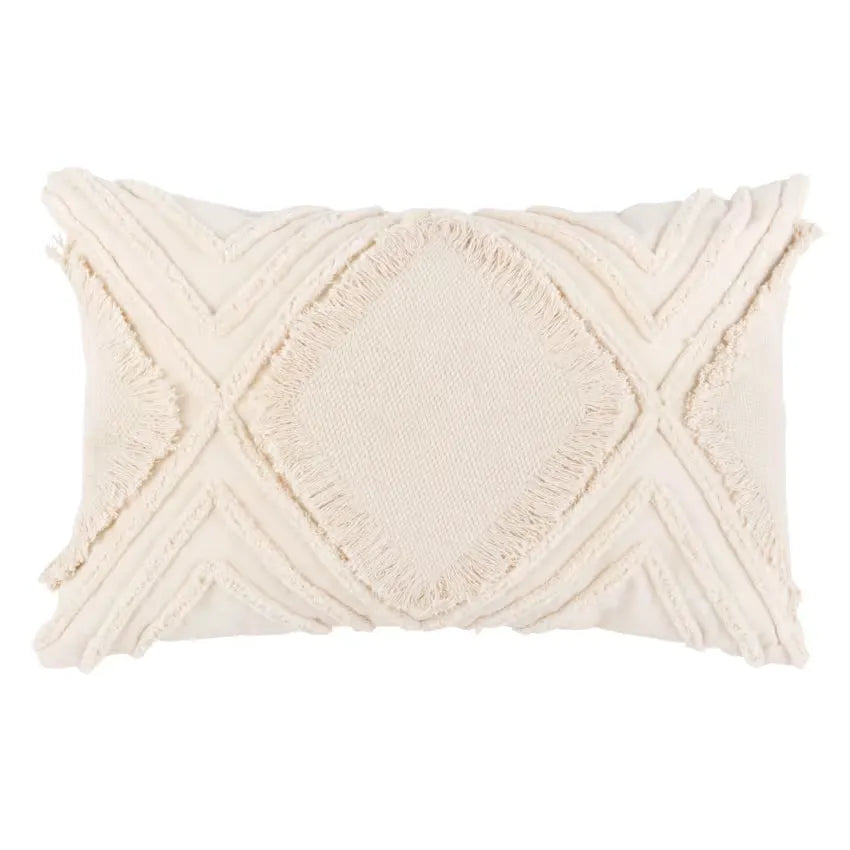 Housse de coussin Japandi Coton Tufte Écru 50×30 – Silwa