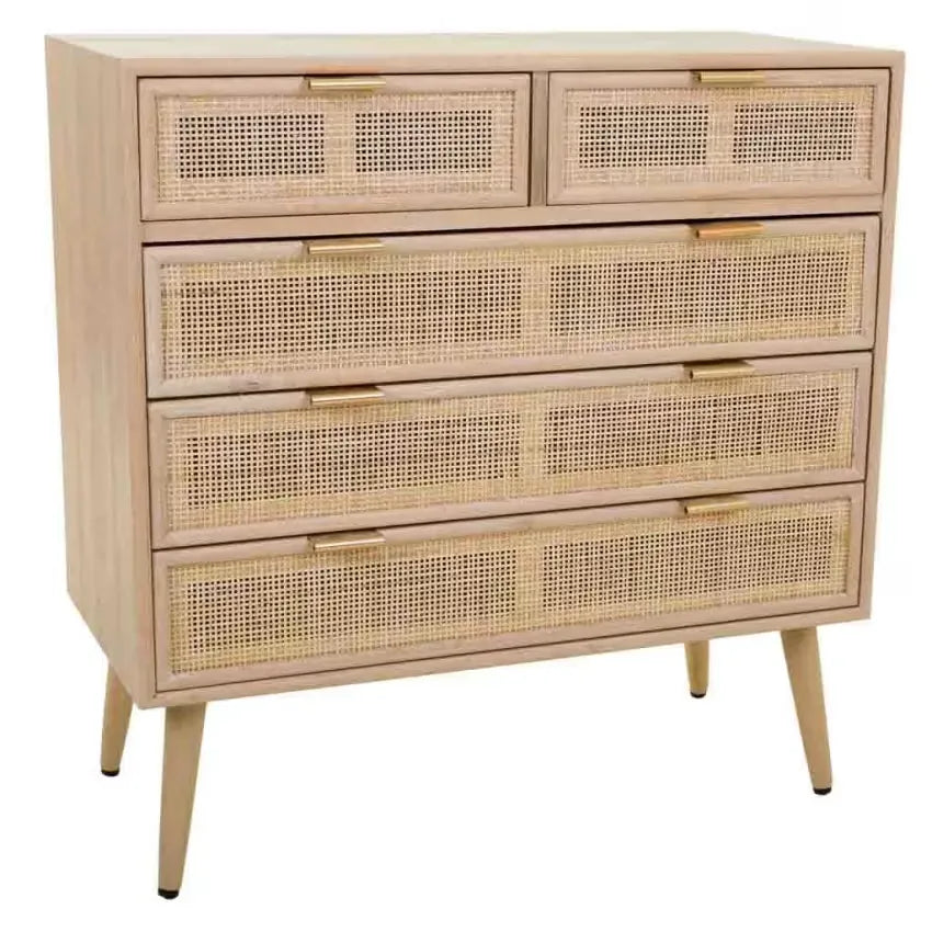 Commode Japandi Bois & Treillis Marron – Nério