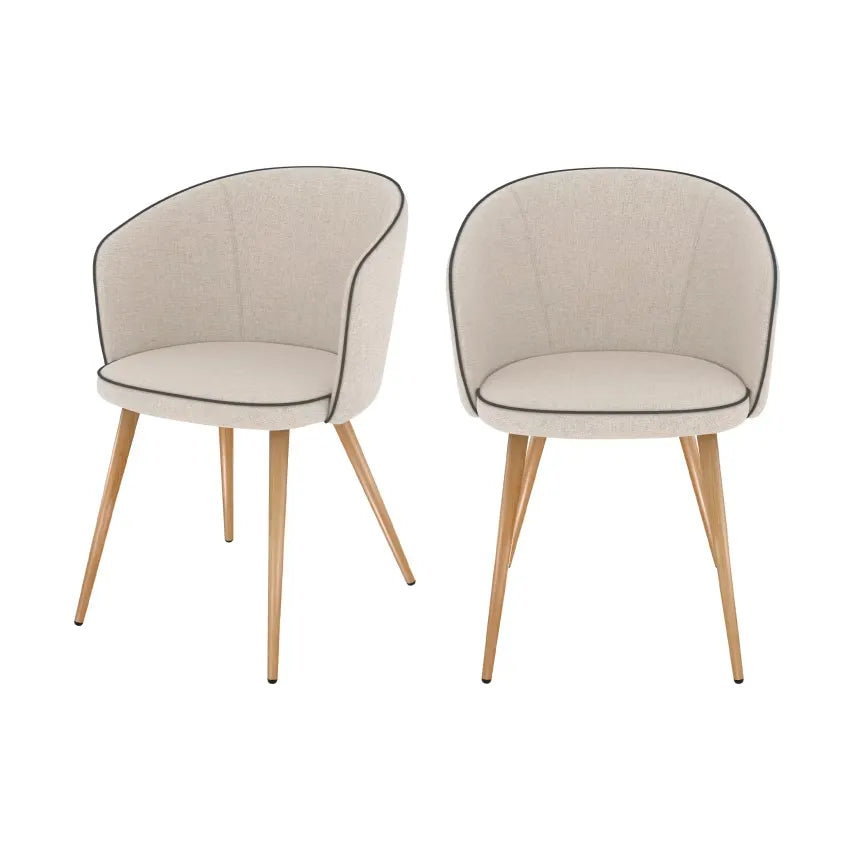 Chaises Japandi Tissu Beige – Chiara