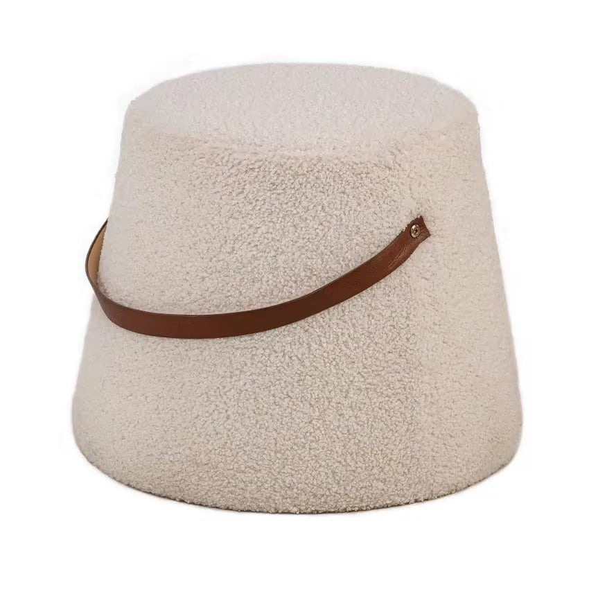 Pouf Japandi Bouclette Blanche & Corde – Nori