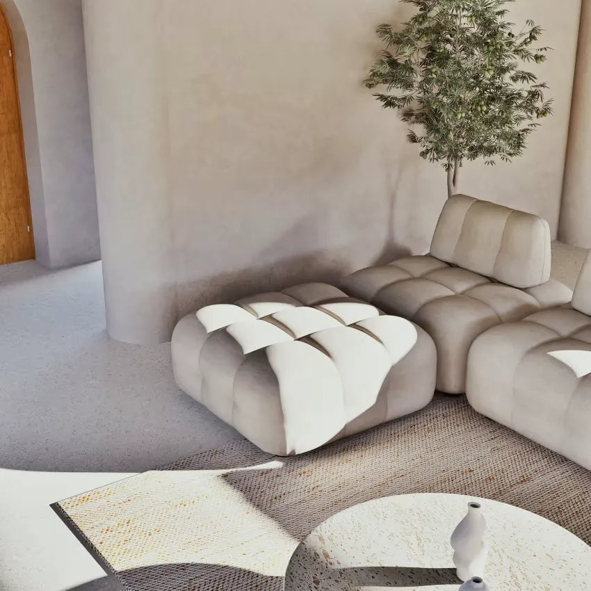 Pouf Japandi Modulable Beige Sable – Pump