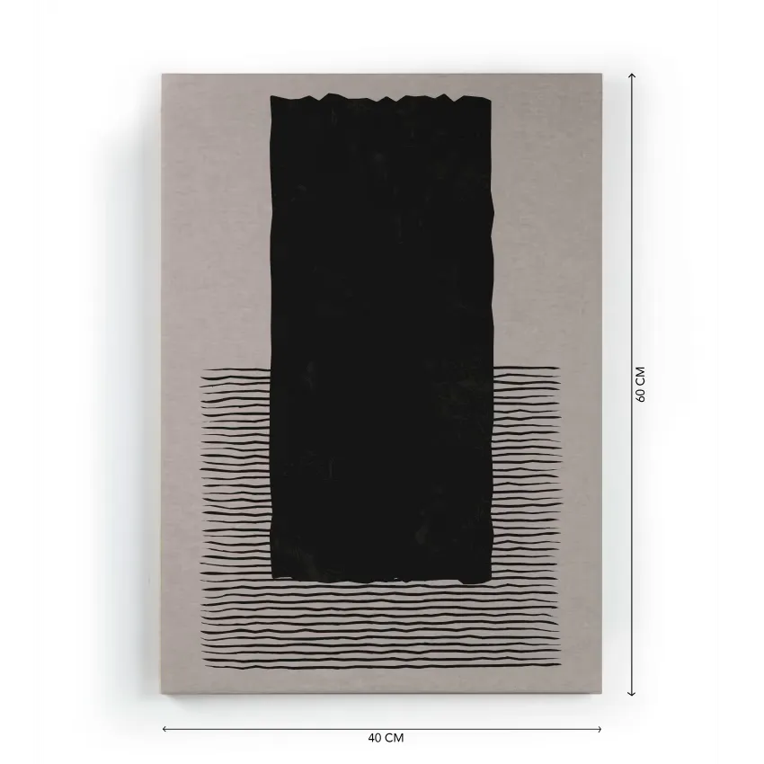 Toile Japandi Imprimé HD Pinceau Noir 60x40 – Black Brush