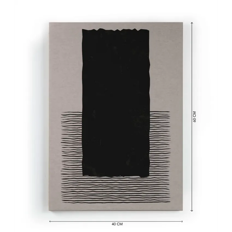 Toile Japandi Imprimé HD Pinceau Noir 60x40 – Black Brush