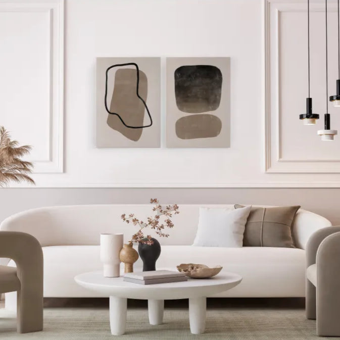 Toiles Japandi Set de 2 Pierres 60x40 – Stones