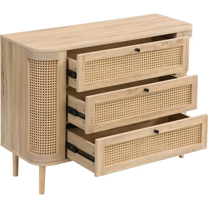 Commode Japandi Chêne & Cannage 105 cm – Bali