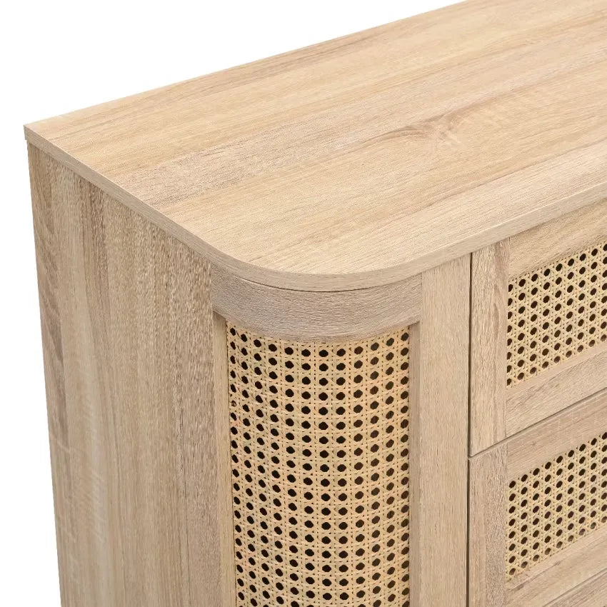 Commode Japandi Chêne & Cannage 105 cm – Bali