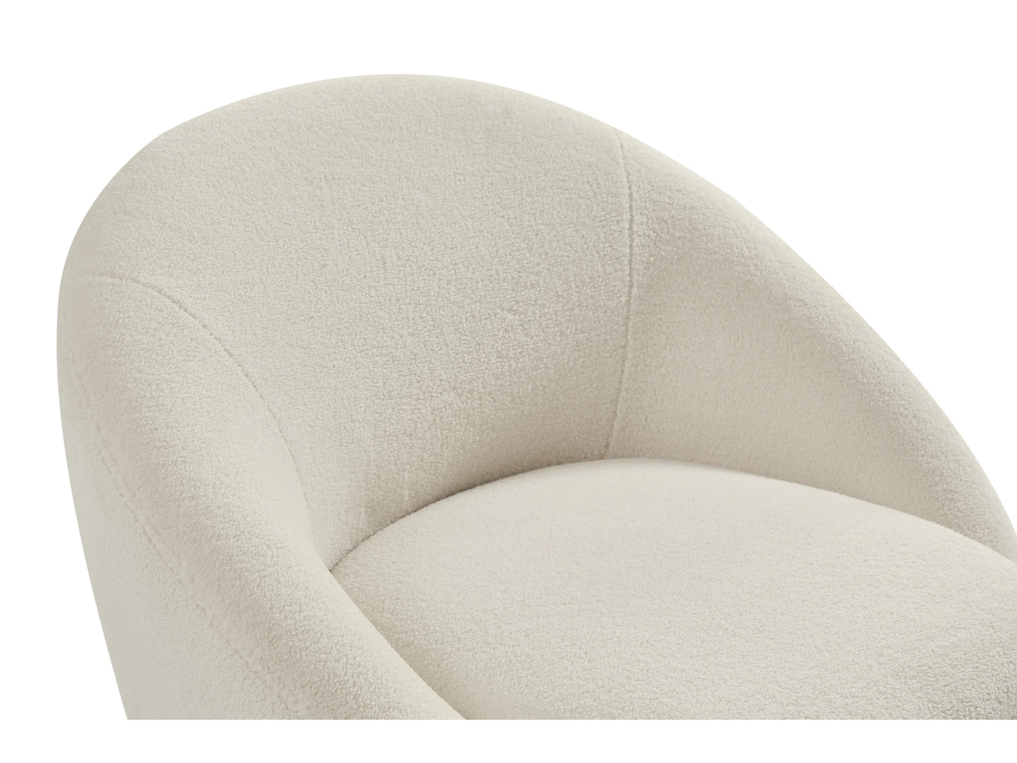 Fauteuil Japandi Pivotant Bouclette Blanc - Lacara