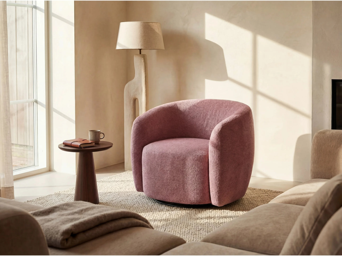 Fauteuil Japandi Texturé Rouge - Vereide