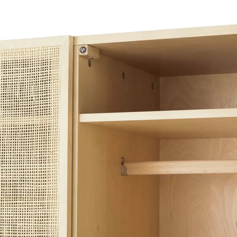 Armoire Japandi 2 Portes Rotin Tressé – Solstice II