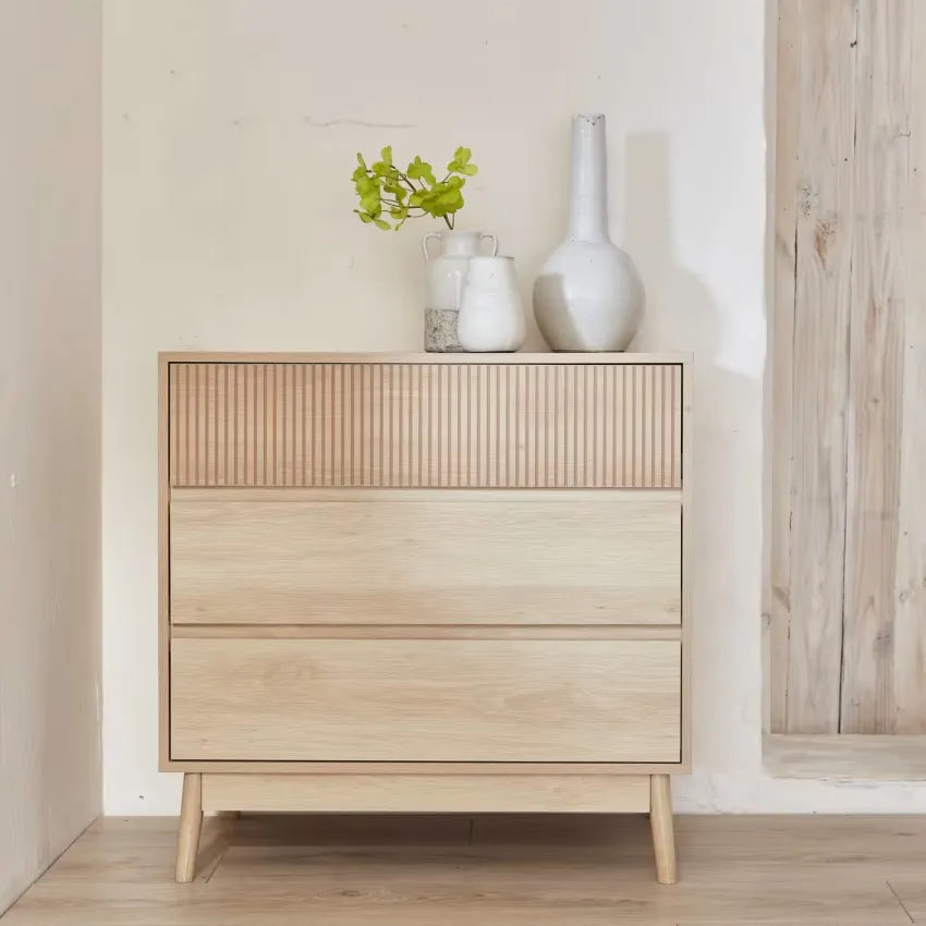 Commode Japandi Bois 3 Tiroirs – Linear