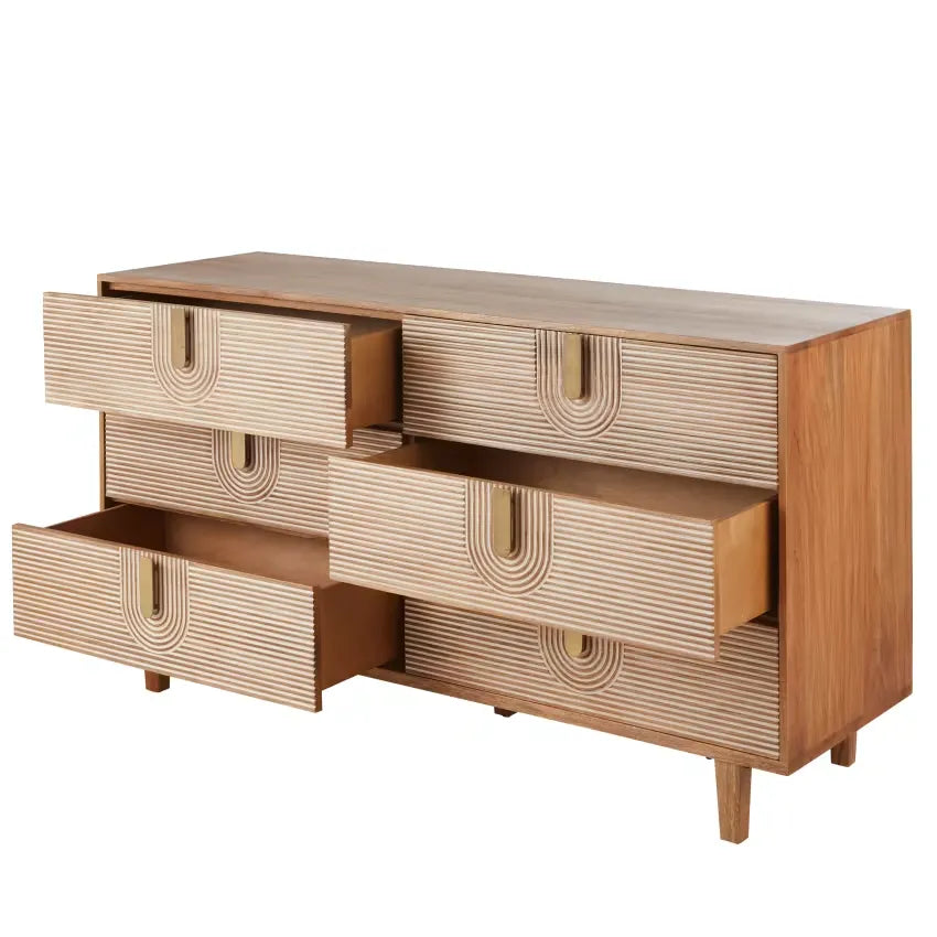Commode Japandi Double 6 Tiroirs – Wadirum