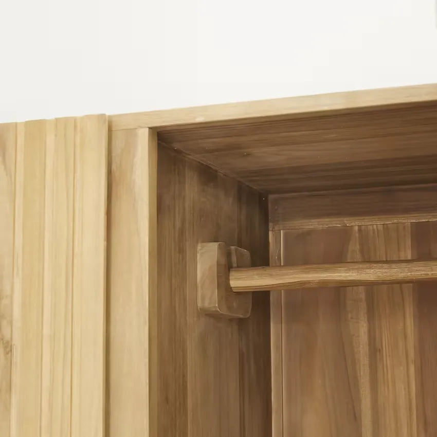 Armoire Japandi Teck Massif & Métal – Portland