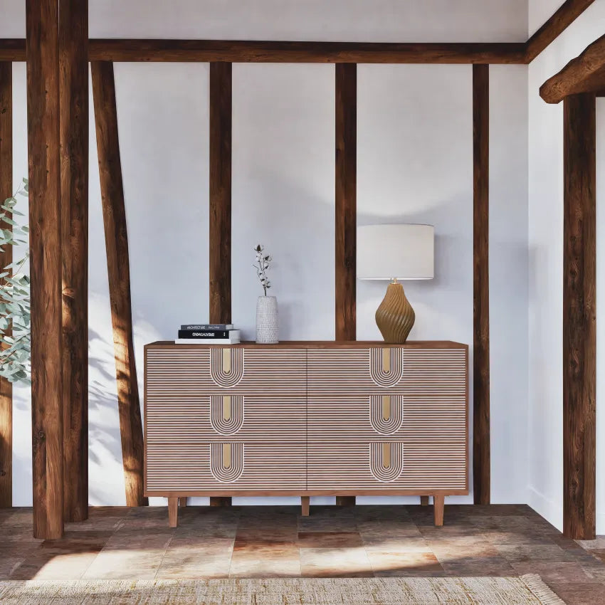 Commode Japandi Double 6 Tiroirs – Wadirum
