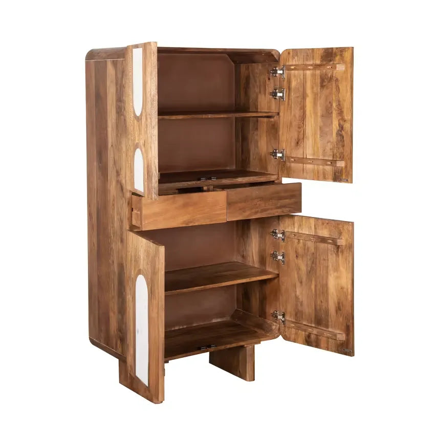 Armoire Japandi Bois Mangue Marron 81×40×142 – Maro