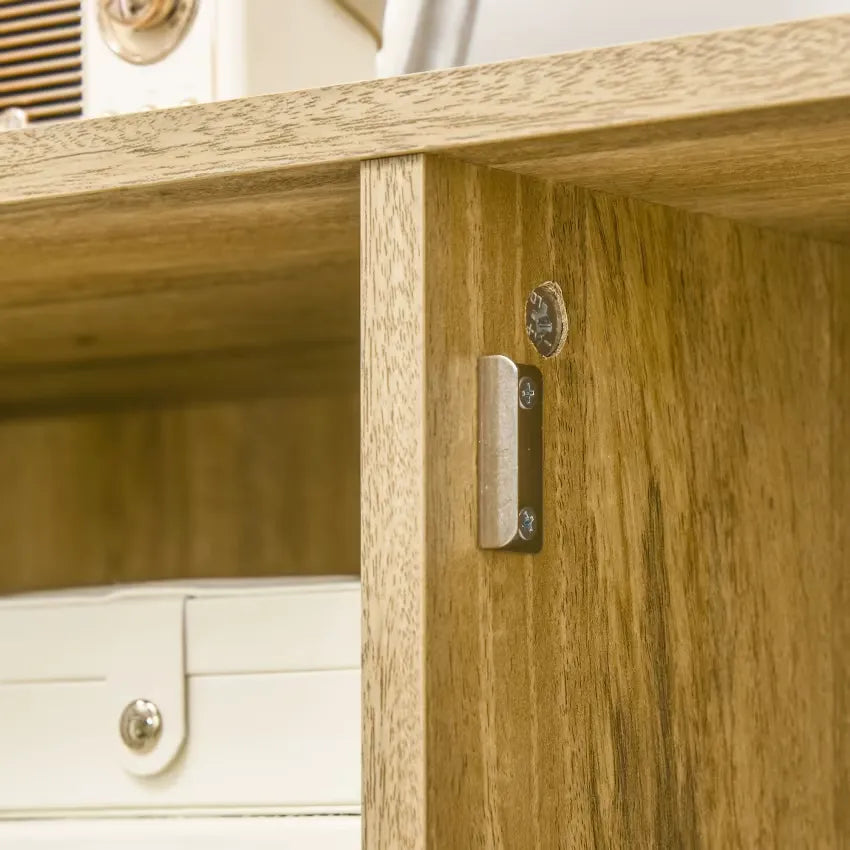 Bibliothèque Japandi 2 Portes 4 Niches Style Bohème – Homcom