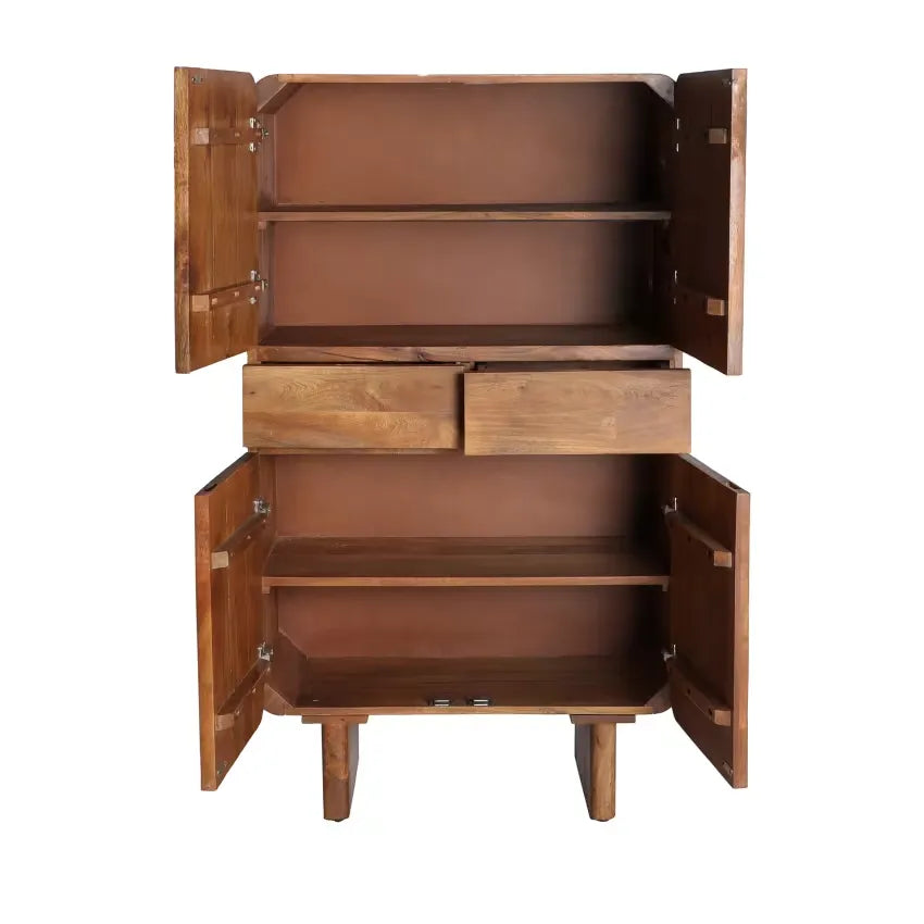 Armoire Japandi Bois Mangue Marron 81×40×142 – Maro