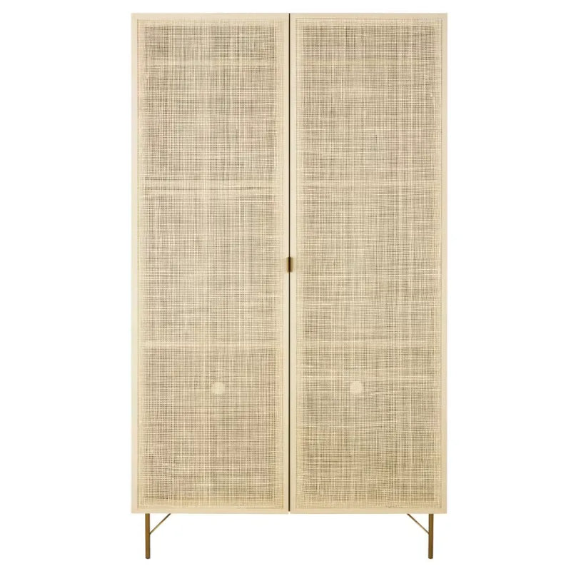 Armoire Japandi 2 Portes Rotin Tressé – Solstice II