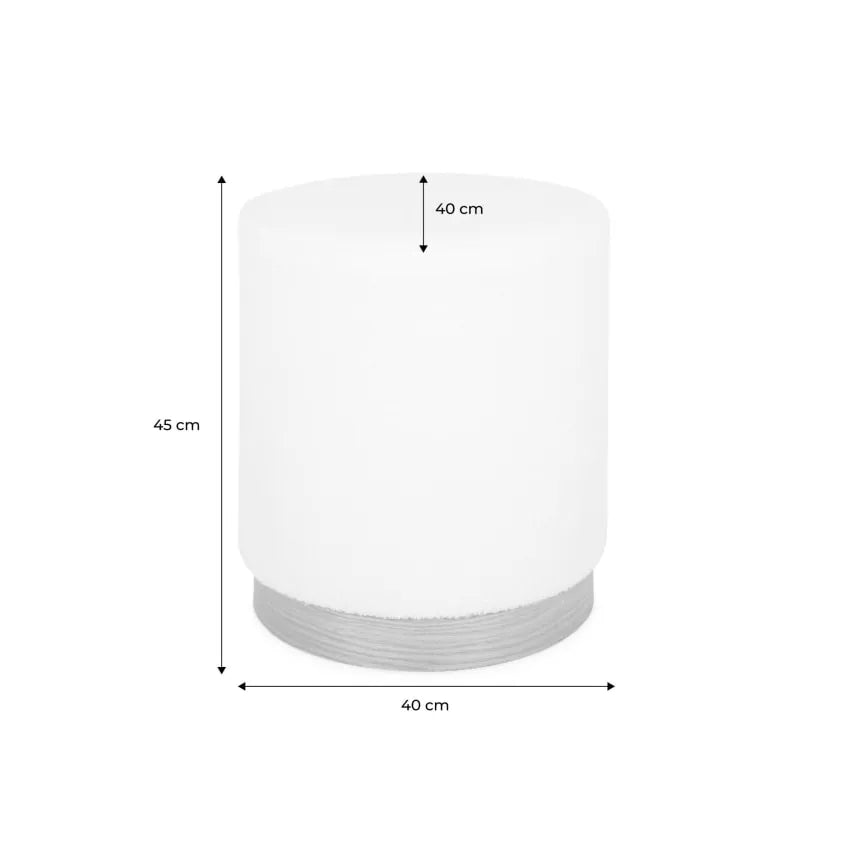 Tabouret Japandi Scandinave Bouclette Blanche – Klaus