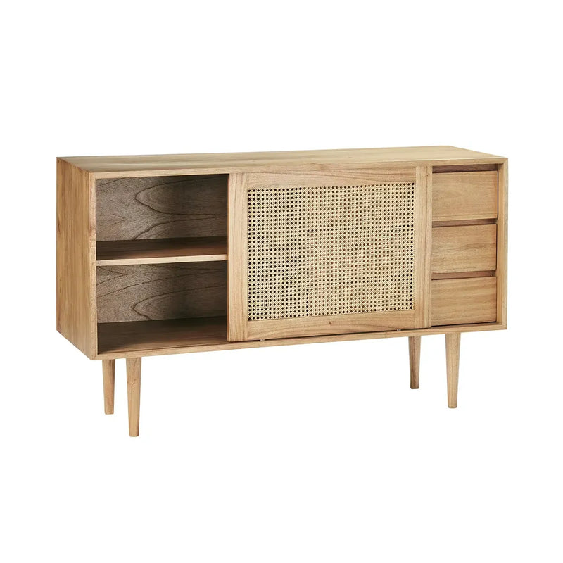 Commode Japandi Mindi Massif & Cannage 135 cm – Hana