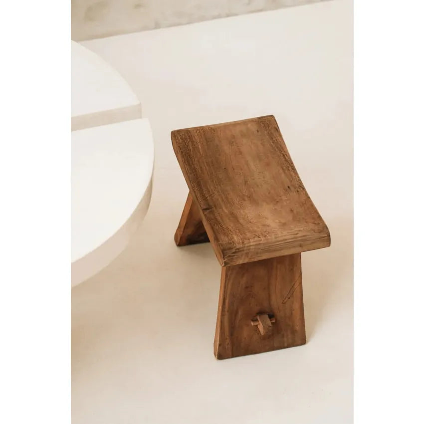 Tabouret Japandi Bois de Suar Naturel – Summer