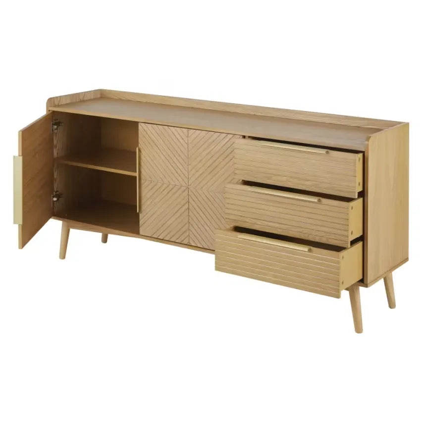 Buffet Japandi Vintage 2 Portes 3 Tiroirs – Axelle