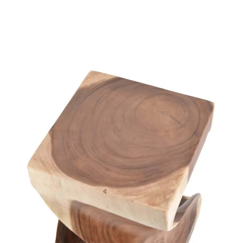 Tabouret Japandi Bois de Suar Beige – Sanu