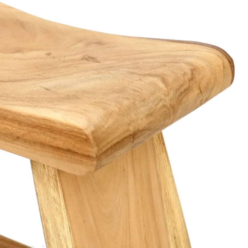 Tabouret Japandi Bois de Suar Naturel – Summer