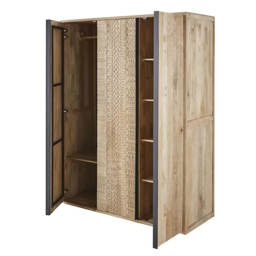 Armoire Japandi 3 Portes Sculptée – Twareg