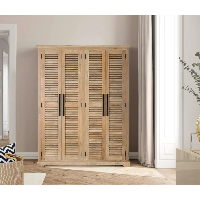 Armoire Japandi Bois Mangue Naturel – Venecia