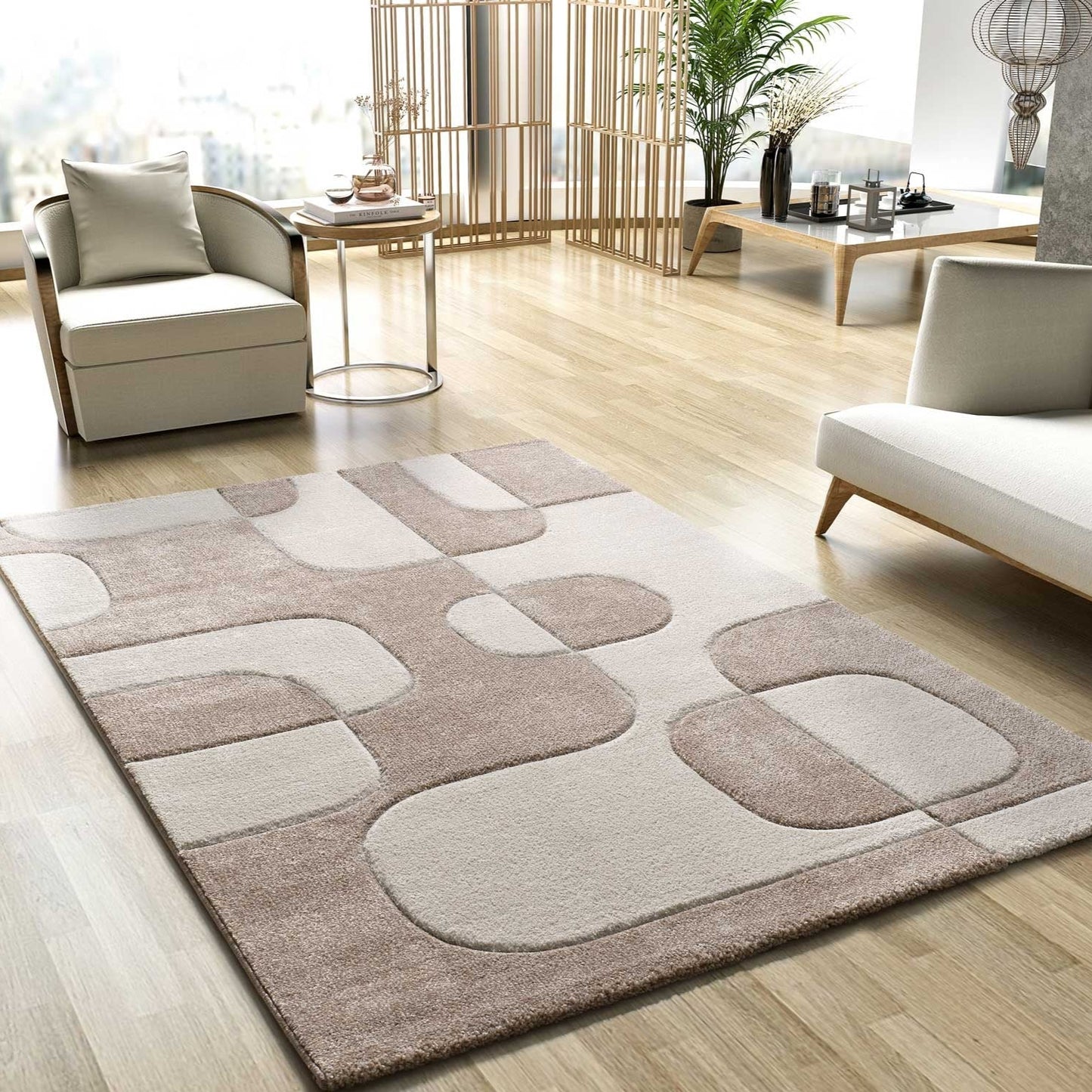 Tapis Japandi Formes Organiques Crème – Lena