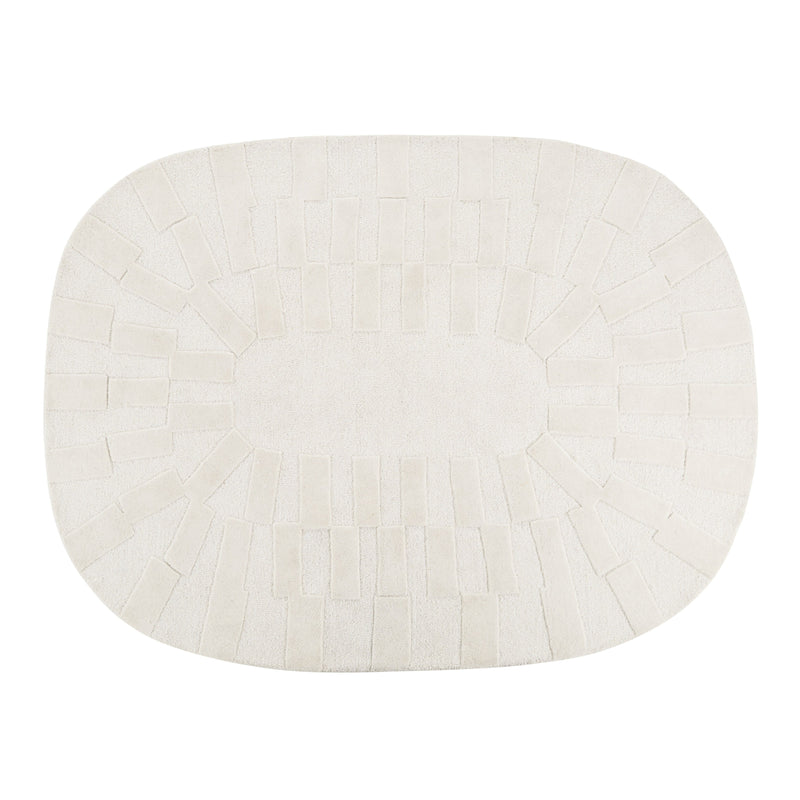 Tapis Japandi Noué Laine Blanc – Pleleos