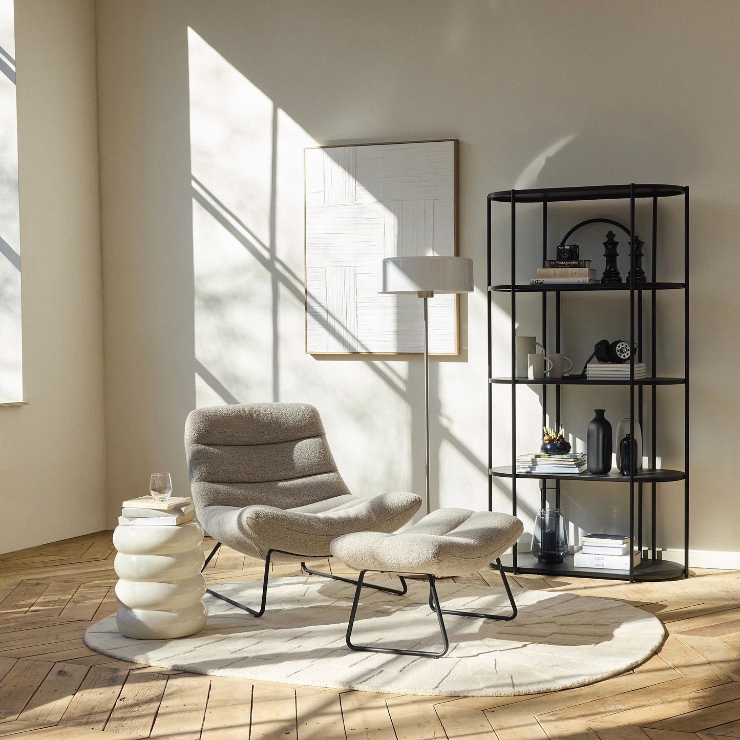 Tapis Japandi Noué Laine Blanc – Pleleos