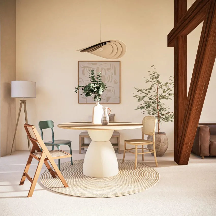 Table Japandi Ronde Bicolore D130 – Sartène
