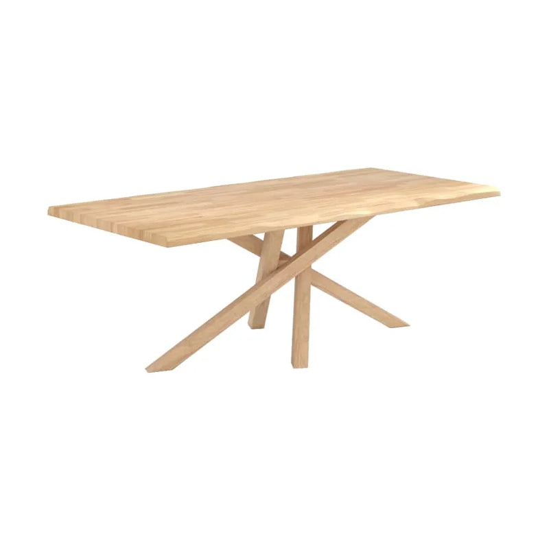 Table Japandi Rectangulaire Hévéa Massif Foncé – Robin