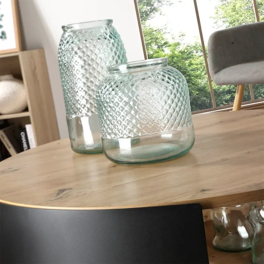 Table basse Japandi Ronde 2 Niveaux Métal Noir – Eklo