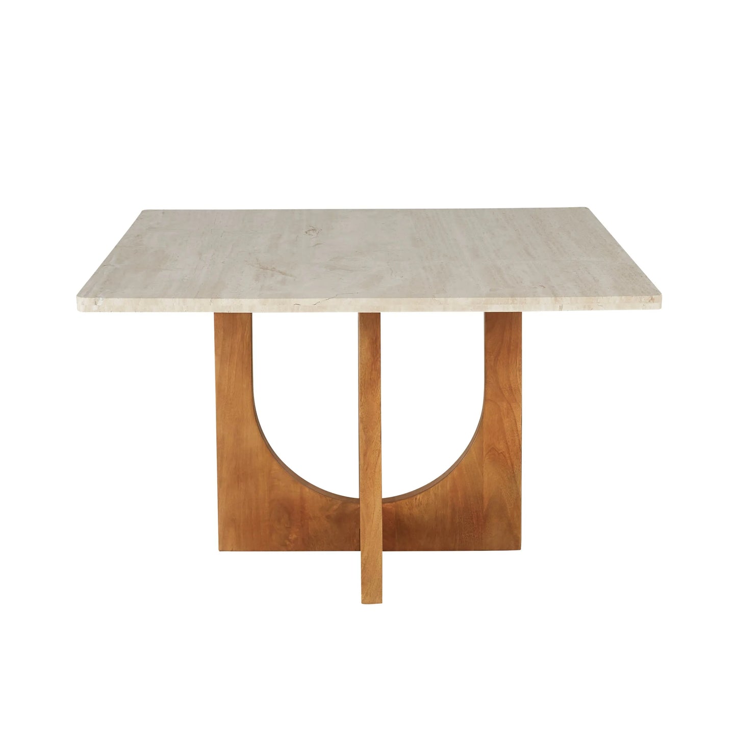 Table Japandi Carrée Travertin & Manguier – Travine