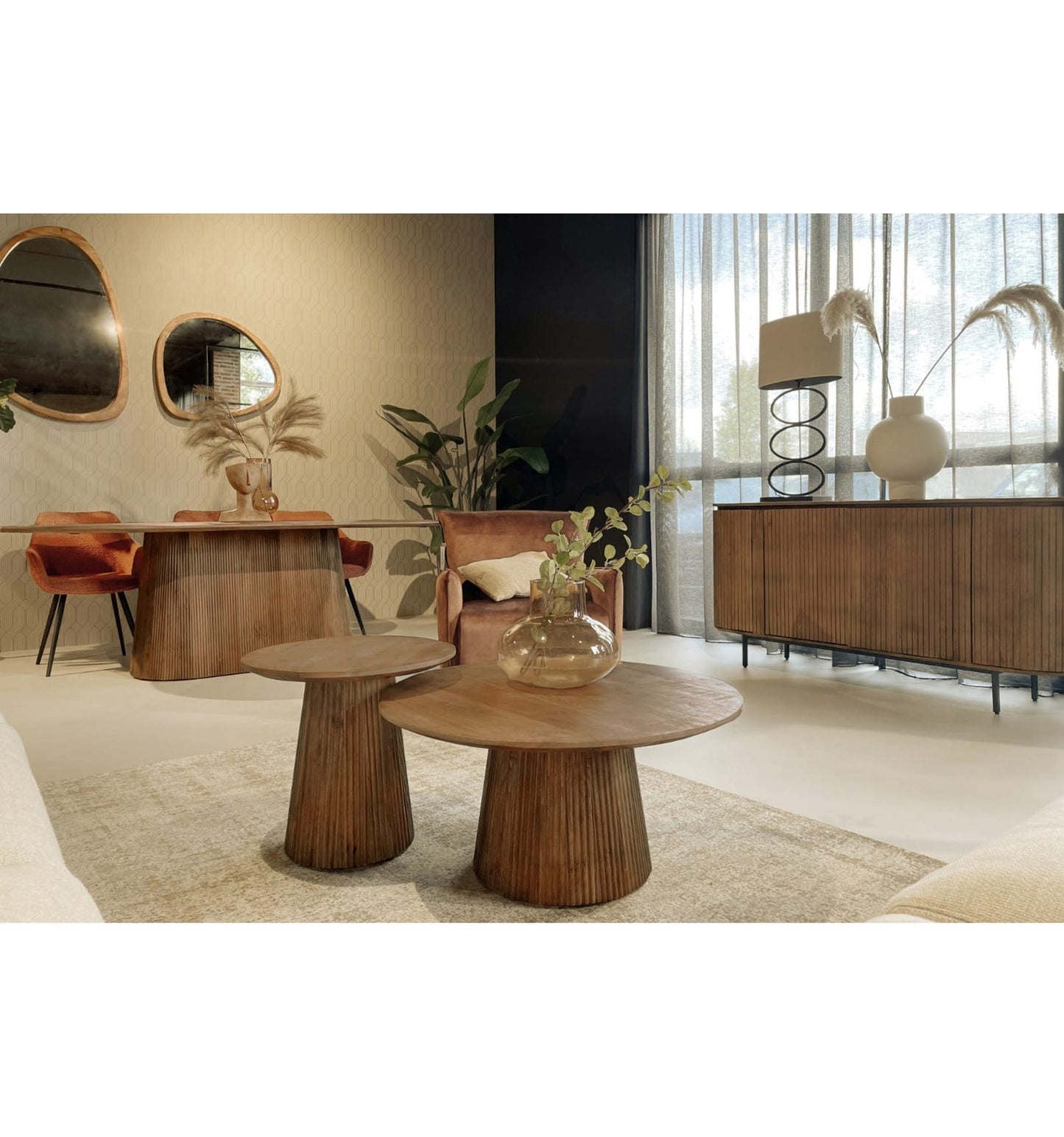 Table Japandi Ovale Manguier Massif – Sienne